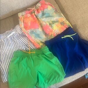 Colorful Men's Swim Shorts Lot - Bright Green, Royal Blue, Multicolor, Striped